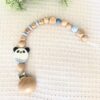 Ensemble attache tétine personnalisée panda/Biscuit bois dentition – Image 2